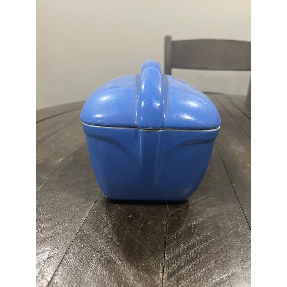 Hall Blue Ceramic Refrigerator Dish & Lid Vintage Art Deco 5014 for Westinghouse